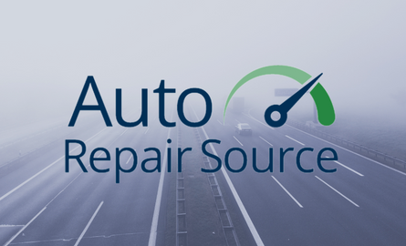 Text "Auto Repair Source" with a foggy highway in the background